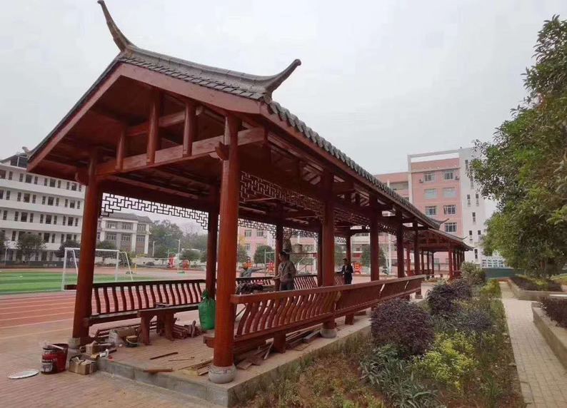 防腐木古建長廊