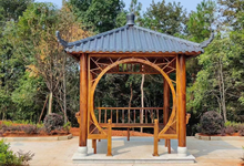 安徽客戶定做的四角樹(shù)脂瓦涼亭