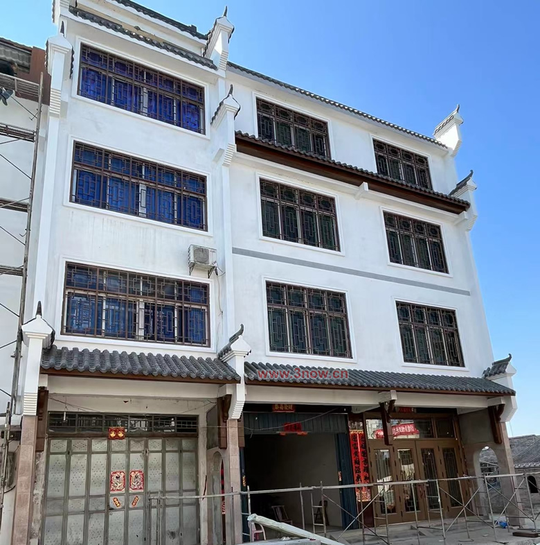 仿古屋檐、防腐木垂花柱