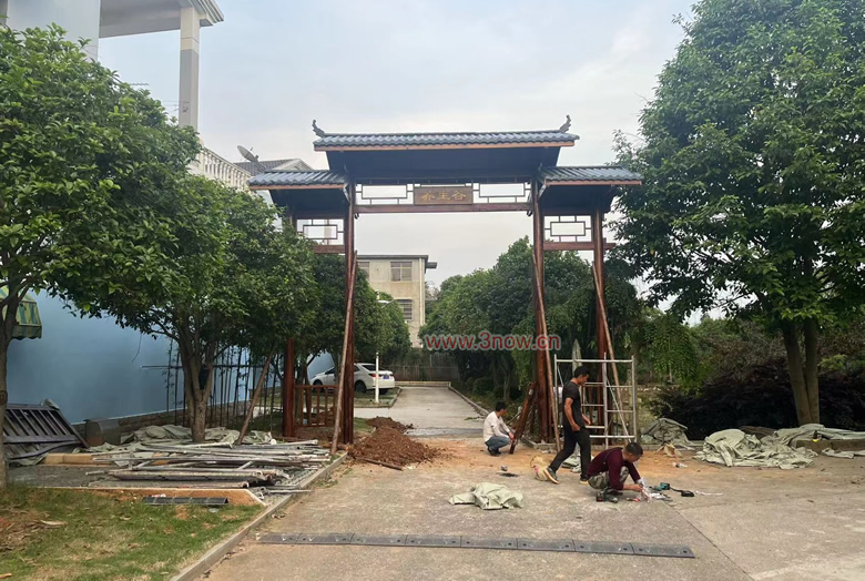 防腐木門(mén)樓牌坊