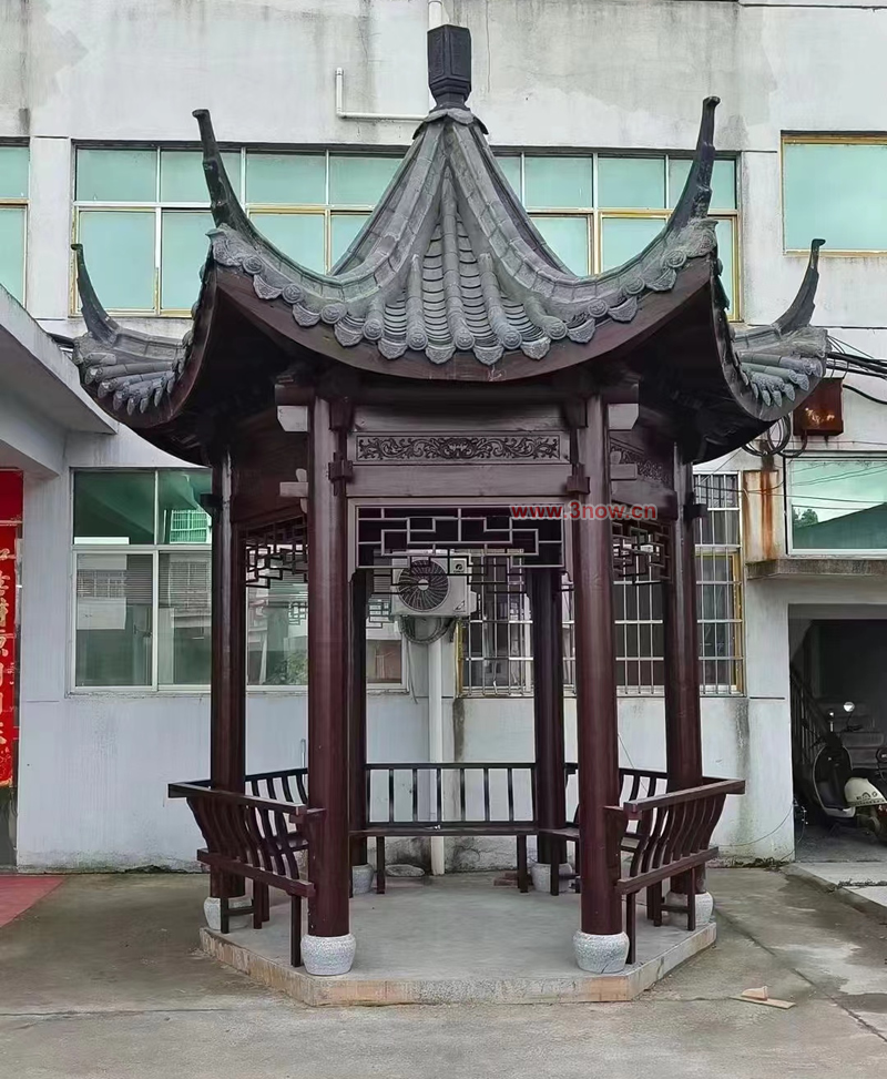 六角古建涼亭圖片