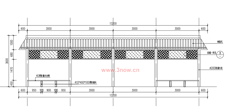 防腐木長廊設(shè)計(jì)圖紙