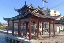 戶外木結(jié)構(gòu)長廊涼亭價格，古建涼亭廠家聯(lián)系方式